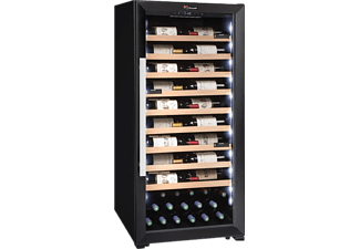 Vinoteca - Climadiff CPF100B1, 98 botellas, Antivibración, 9 estantes, LED, 130 cm, Negro