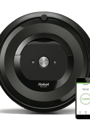 Robot aspirador - iRobot Roomba e5158, 90 min, 0.6 l, 2 cepillos multisuperficie, 1 cepillo bordes, Negro