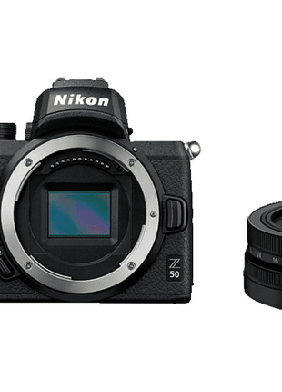 Kit cámara EVIL - Nikon Z 50 Sistema de 20.9 MP, DX 16-50 VR, Pantalla táctil de 8 cm, WLAN, Negro