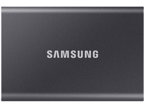 Disco duro externo 1 TB - Samsung T7 MU-PC1T0T/WW, SSD, Hasta 1050 MB/s, USB 3.2 Gen.2 (10Gbps), Gris