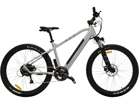 Bicicleta eléctrica - Argento Performance MTB, 250 W, 25 km/h, Shimano de 7 vel., 27.5 " x 2.3 ", Gris