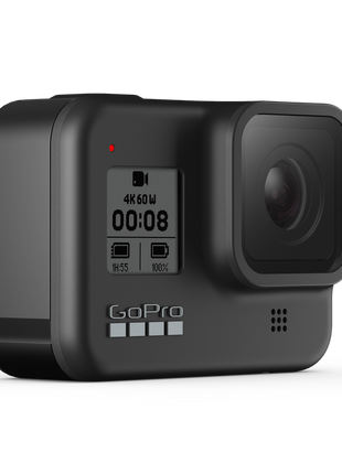 Cámara deportiva - GoPro HERO8 Black, Vídeo 4K60, 12 MP HDR, Slo-Mo 8x, Sumergible 10m, HyperSmooth 2.0, Negro