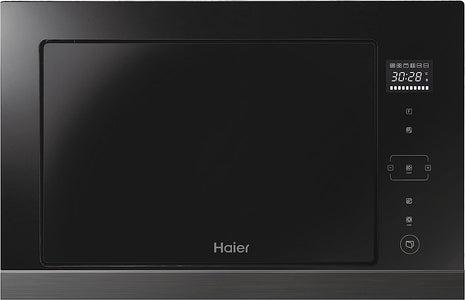 Haier Series 4 HOR38G5FT, Microondas integrable con grill, 28 litros, Pantalla digital táctil, 6 funciones, 8 automenús, 1450W, Negro