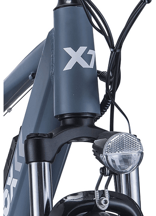 Bicicleta eléctrica - Nilox X7, 25km/h, 250W, Autonomía 45km, 21 Vel. Shimano, Azul