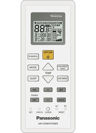 Aire acondicionado - Panasonic KIT-UZ25-ZKE, 2150 fg/h, Split 1x1, Función Inverter, Blanco