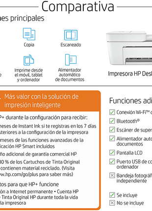 Impresora multifunción - HP DeskJet 4122e, Color, Wifi, 5.5 ppm, 6 meses de impresión Instant Ink con HP+