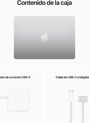 Apple MacBook Air (2022), 13,6" Retina, Chip M2 de Apple, GPU 10 Núcleos, 8 GB, 512 GB SSD, macOS, Teclado Magic Keyboard Touch ID, Plata