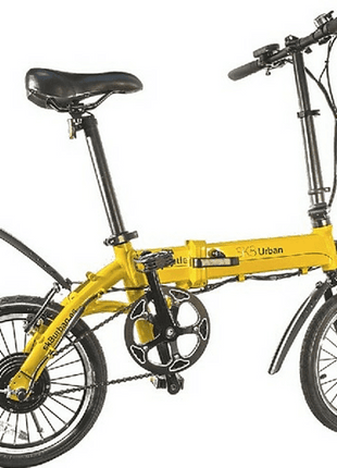 Bicicleta eléctrica - SK8 eBike Beetle, 250W, Plegable, 25km/h, Amarillo
