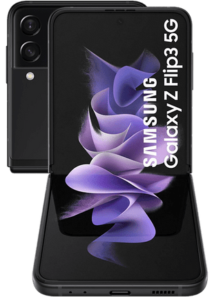 Móvil - Samsung Galaxy Z Flip3 5G, Negro, 128GB, 8GB RAM, 6.7" FHD, Snapdragon 888, 3300mAh, Android