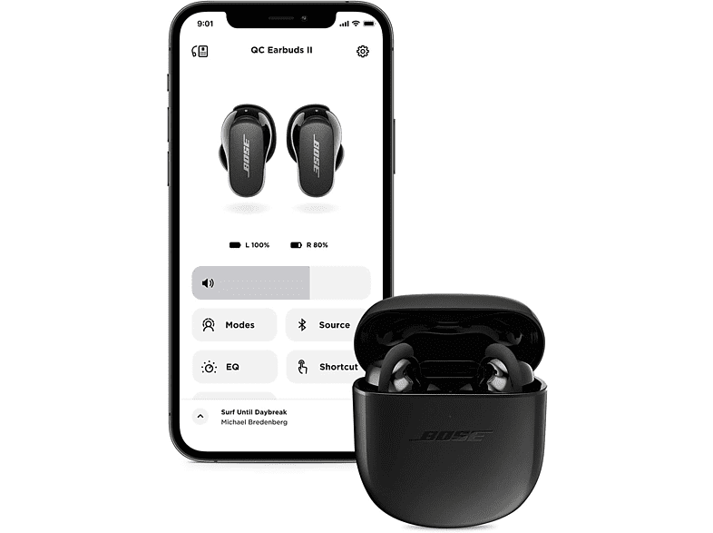 Auriculares Bluetooth True Wireless BOSE Quietcomfort (In Ear - Micrófono -  Negro)