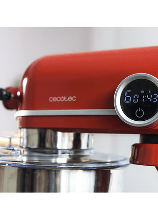 Kneading robot - Cecotec Twist&amp;Fusion 4500 Luxury Red, 800 W, 5.2 L, 8 Speeds, LED Display, Timer, Includes Recipe Book, Red