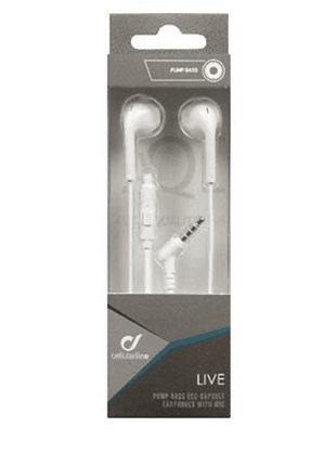 Auriculares de botón - Cellular Line Live, Micrófono, Jack 3.5mm, Blanco