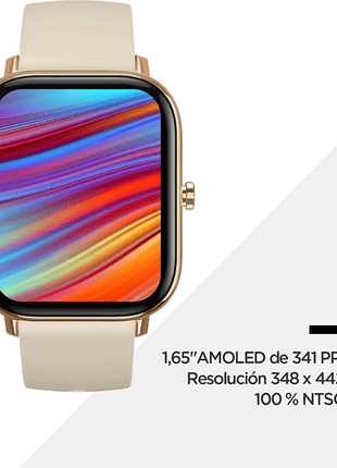 Smartwatch - Amazfit GTS, 20mm, 1.65", Aluminio, Polímero, Bluetooth®, Android e iOS, Oro