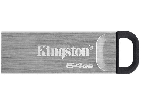 Memoria USB 64 GB - Kingston Datatraveler, USB 3.2, Plata