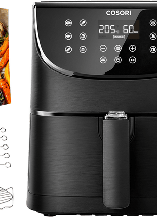 Freidora sin aceite - Cosori CP158 Chef Edition, Capacidad 5.5l, Potencia 1700 W, Temperatura máxima 205ºC, Negro
