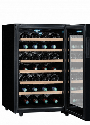 Vinoteca - Climadiff CC28, Estático, 28 botellas, Termoeléctrico, De 11°C a 18°C, Puerta de vidrio, Negro