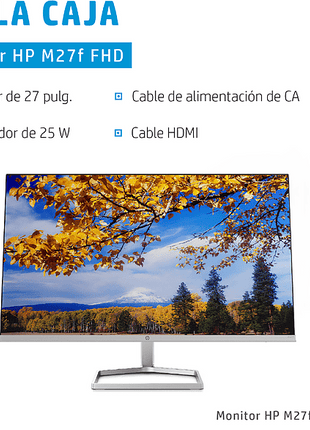 Monitor - HP M27F, 27", Full HD, 5 ms, 50/60 Hz, HDMI, VGA, Negro, Plata
