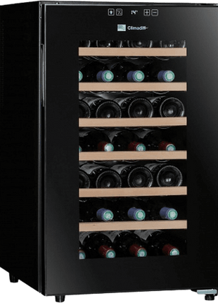 Vinoteca - Climadiff CC28, Estático, 28 botellas, Termoeléctrico, De 11°C a 18°C, Puerta de vidrio, Negro
