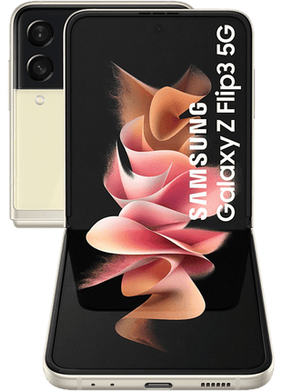 Móvil - Samsung Galaxy Z Flip3 5G, Crema, 256GB, 8GB RAM, 6.7" FHD, Snapdragon 888, 3300mAh, Android