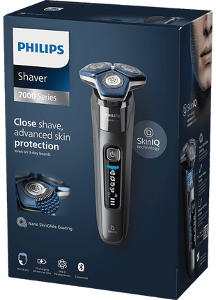 Afeitadora eléctrica - Philips Serie 7000 S7887/35, Uso en seco y mojado, 60 min, Cromado oscuro