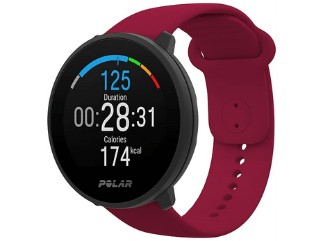 Reloj deportivo - Polar Unite, Rojo, 130 - 210 mm, 1.22", Bluetooth LE, GPS, Sensores de frecuencia cardíaca