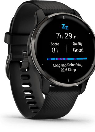 Reloj deportivo - Garmin Venu 2 Plus, Correa 125-190 mm, Pantalla 1.3 ", Bluetooth, Garmin Connect ™, Negro