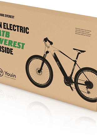 Bicicleta eléctrica - Youin You-Ride Everest, Talla M, 250 W, 25 km/h, Shimano 21 vel., 29 ", Pantalla, Negro