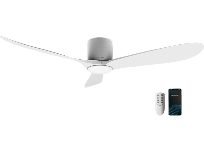 Cecotec Ventilador de Techo con Luz y Wifi EnergySilence Aero 5600 White  Aqua Connected. 40 W