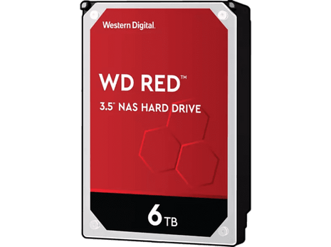 Disco duro interno 6 TB - Western Digital WD Red NAS Hard Drive, 3.5", SATA III, 6Gb/s, 5400 rpm, 64 MB, Rojo