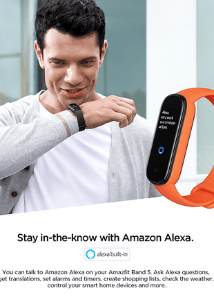 Activity bracelet - Amazfit Band 5, Orange, 18.5 mm, 1.1", Multisport, Bluetooth, Autonomy 15 days