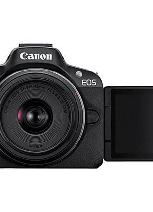 Cámara EVIL - Canon R50, Con RF-S 18-45 F4.5-6.3 IS, Kit creator, 24.2 megapixel, Wi-Fi, Negro