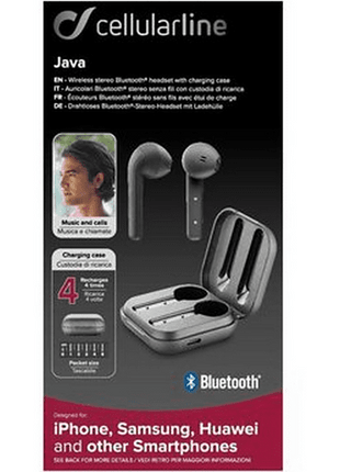 Auriculares inalámbricos - Cellular Line BTJAVATWSK, Bluetooth, Universal, Negro