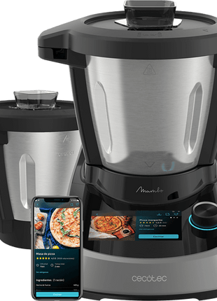 Food processor - Cecotec Mambo Touch with Havana Jug, 1600W, 3.3 l, 37 Functions, 5" TFT SoftScreen, Black