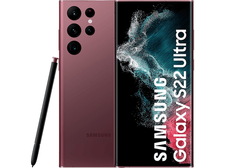 Móvil - Samsung Galaxy S22 Ultra 5G, Burgundy, 512 GB, 12 GB RAM, 6.8" QHD+, Exynos 2200, 5000 mAh, Android 12
