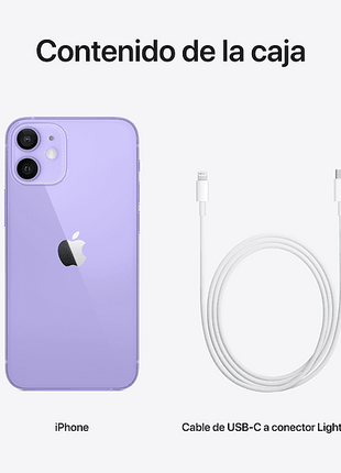 Apple iPhone 12 mini Púrpura, 64 GB, 5G, 5.4" OLED Super Retina XDR, Chip A14 Bionic, iOS