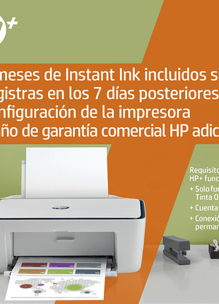 Impresora multifunción - HP DeskJet 2721e, Color, Wifi, 7.5 ppm, 6 meses de impresión Instant Ink con HP+