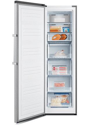 Congelador vertical - Hisense FV354N4BIE, 260 l, 5 cajones, 185.5 cm, Refrigerante R600a, 41 dB, Gris