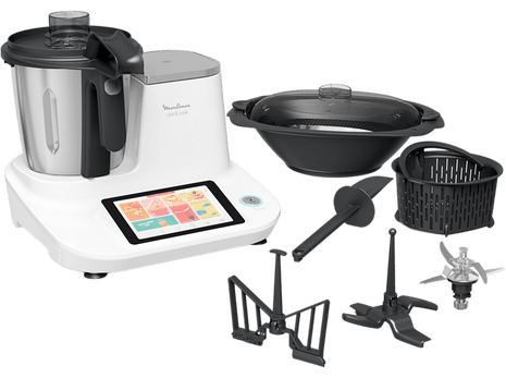 Kitchen robot - Moulinex Click &amp; Cook HF5061, 1400 W, 3.6 l, 32 Functions, 10 Programs, Scale, White