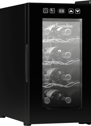Vinoteca - La Sommelière LS8H, Termoeléctrico, 8 botellas, 65 W, Iluminación LED, 47.5cm, 35 dB(A), Negro