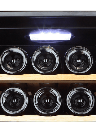 Vinoteca - Haier WS50GA, 50 botellas, Filtro anti- UV, Filtro carbón activo, Iluminación LED, 39dB, Negro