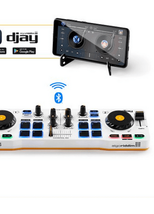 Controladora DJ - Hercules DJControl Mix, Para Smartphones y tabletas: Android e iOS, Bluetooth, USB, Blanco