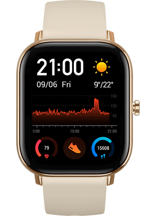 Smartwatch - Amazfit GTS, 20mm, 1.65", Aluminio, Polímero, Bluetooth®, Android e iOS, Oro