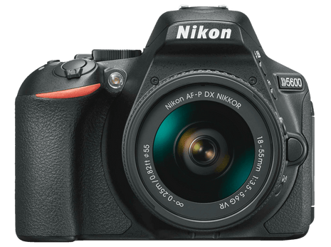 Cámara Réflex - Nikon D5600, Sensor CMOS, 24.2 MP, Vídeo Full HD + Objetivo AF-P DX 18-55mm VR
