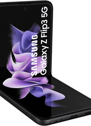 Móvil - Samsung Galaxy Z Flip3 5G, Negro, 256GB, 8GB RAM, 6.7" FHD, Snapdragon 888, 3300mAh, Android