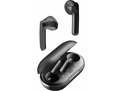 Auriculares inalámbricos - Cellular Line Slang, True Wireless, Bluetooth, Micrófono, Negro + Estuche carga