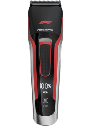 Cortapelos - Rowenta Formula 1 TN524MF0, Para cabello y barba, 120 min, Negro y Rojo