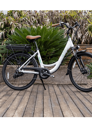 Bicicleta eléctrica - Youin You-Ride Los Angeles, 250W, 25km/h, Shimano de 7 vel., 26", Pantalla, Blanco