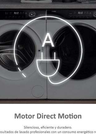 Lavadora secadora - Haier I-Pro Series 5 HWD90-B14959U1, 9 kg + 6 kg, 1400rpm, Motor Direct Motion, Antibacterias, Wi- Fi, Blanco