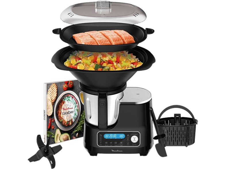 Robot de cocina - Moulinex ClickChef HF4SPR30, 5 programas, 32