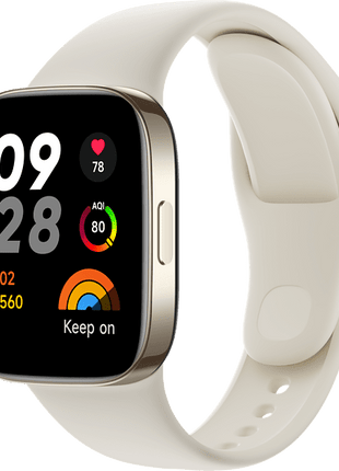 Smartwatch - Xiaomi Redmi Watch 3, Bluetooth, Hasta 12 días, Multideporte, Marfil